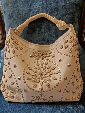 Matthew Williams Large Canvas Tote Bag Seashells And Studs White